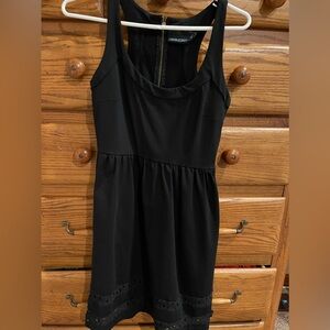 Cynthia Rowley Sleeveless Black Dress with Lace Trim